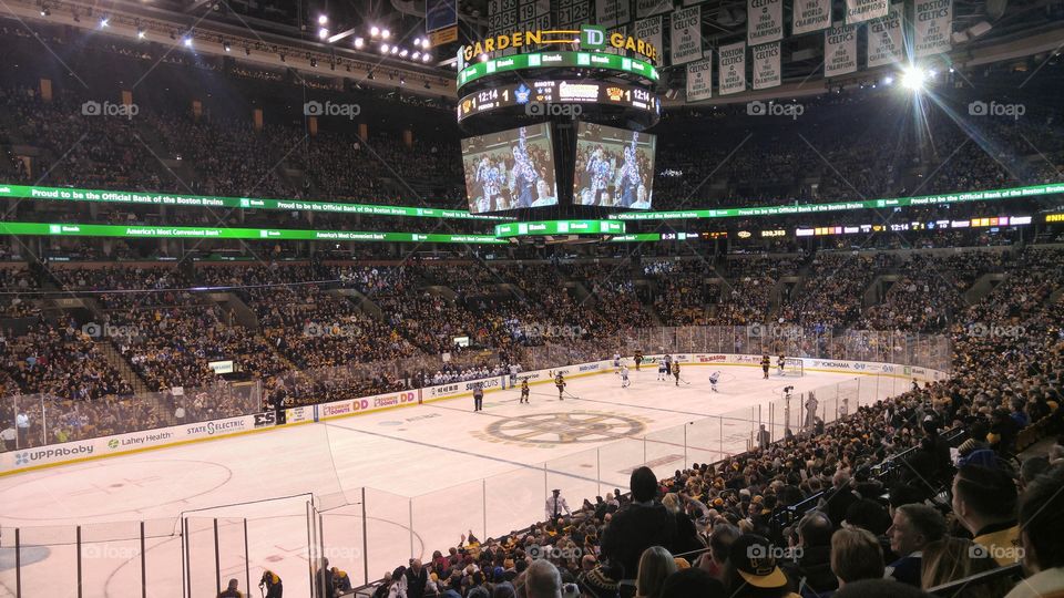 Boston Bruins hockey game at TD Garden in Boston, MA