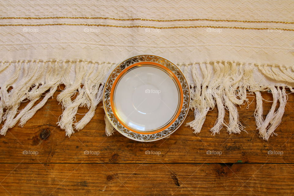 traditional towel and plate