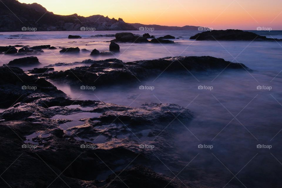 Landscape at the sunset 