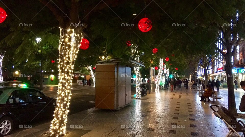 Christmas lights and decoration in the city 