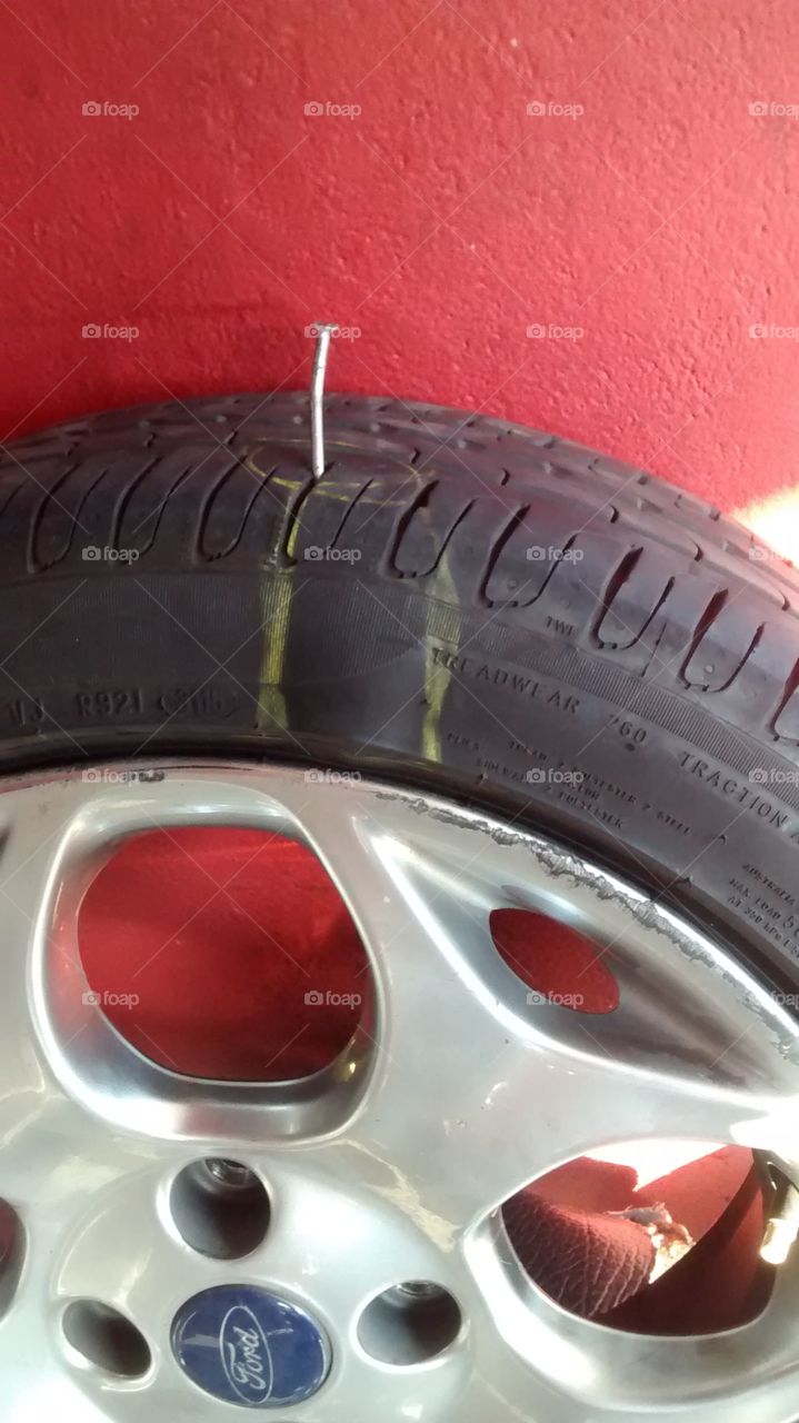A nail on the tire!