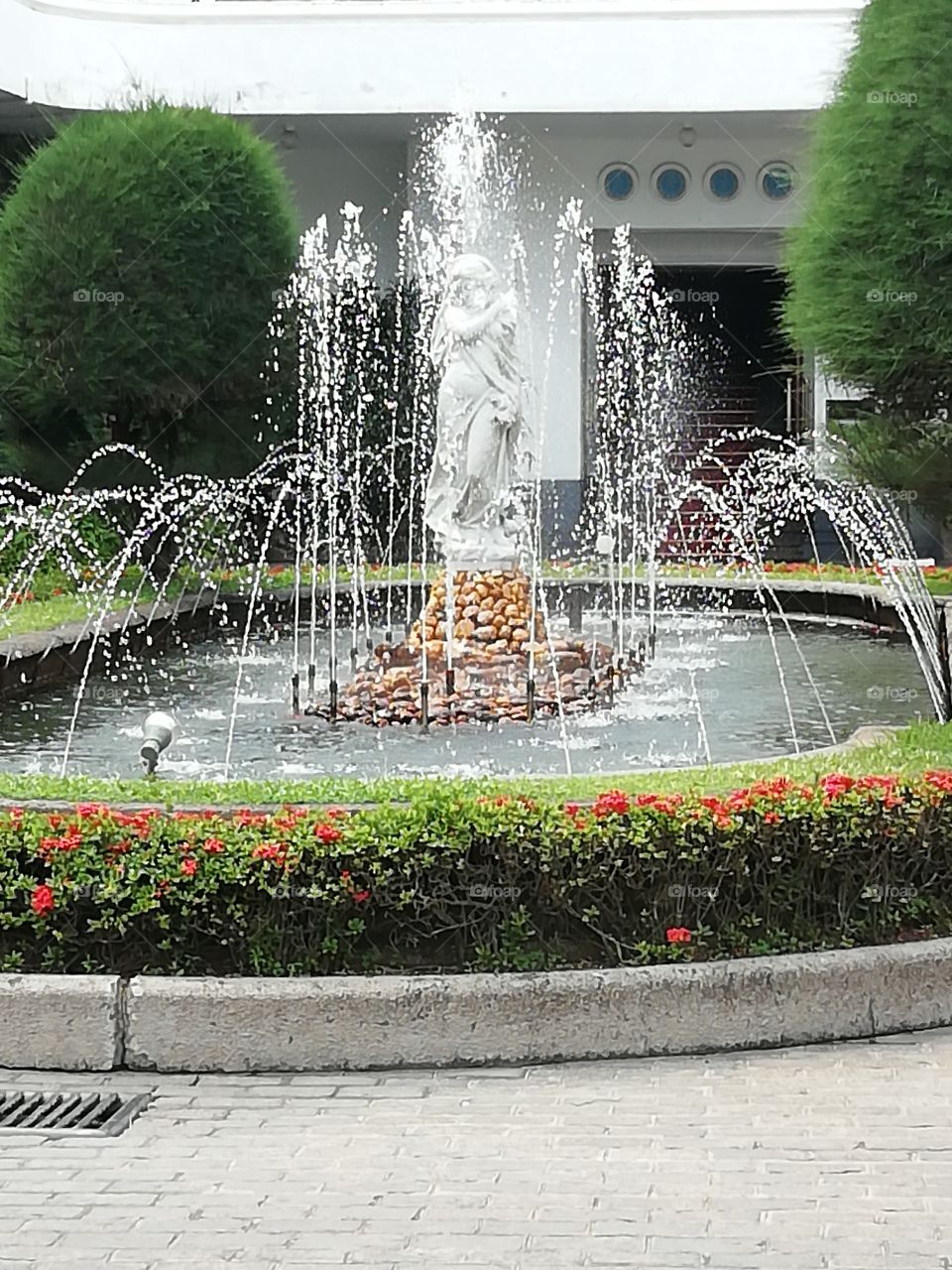 Front of the hotel # water fountain