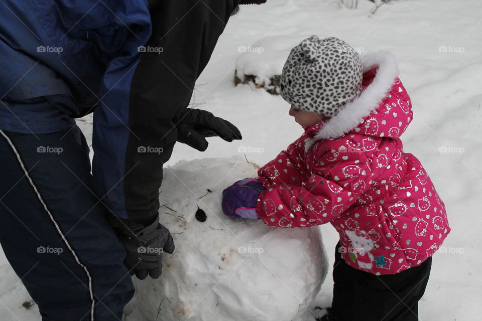 building a snowman