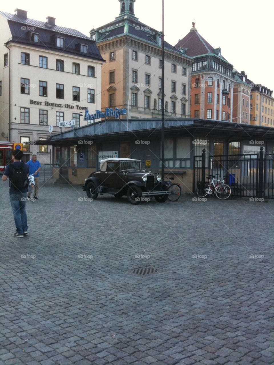 The old car in old town