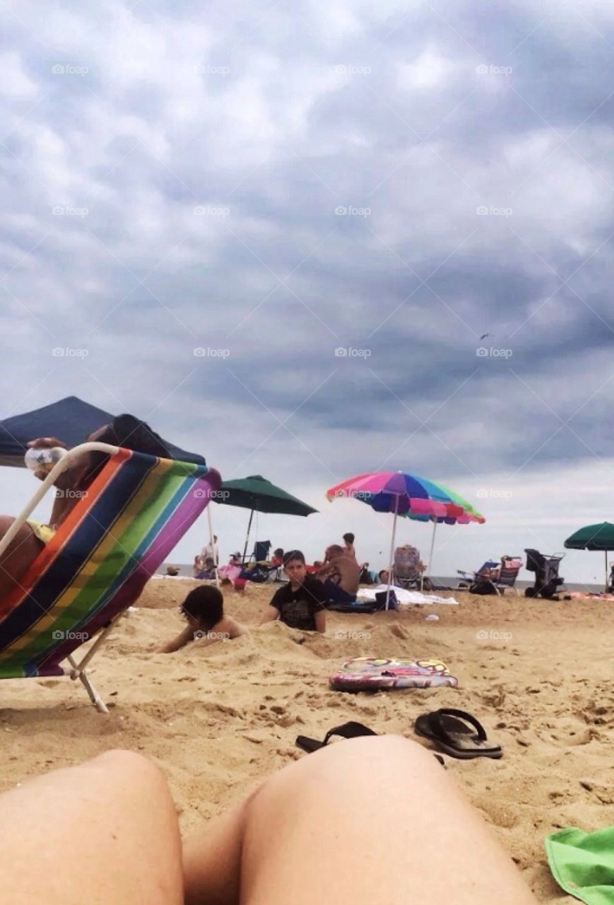 Relaxing having fun at the beach