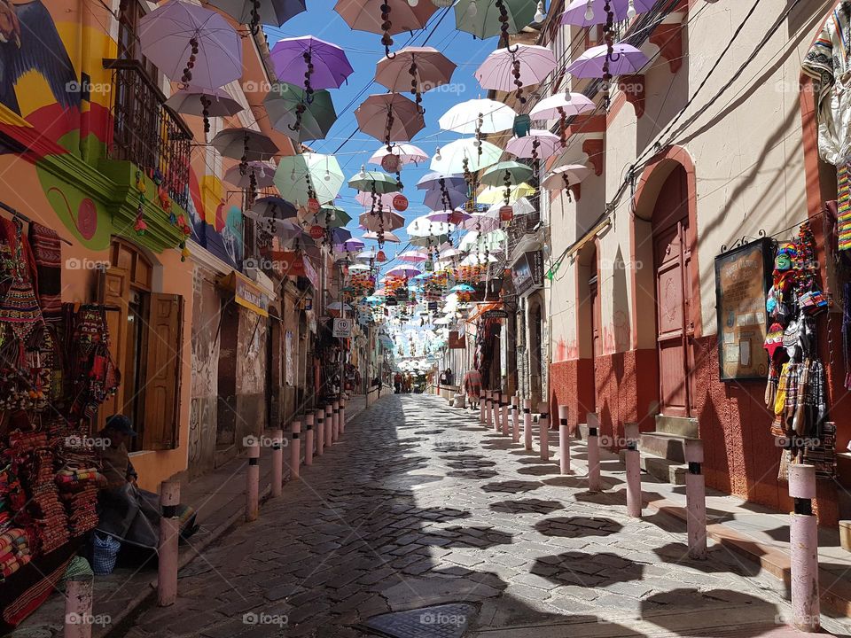 Artisan street in La-Pas, Bolivia