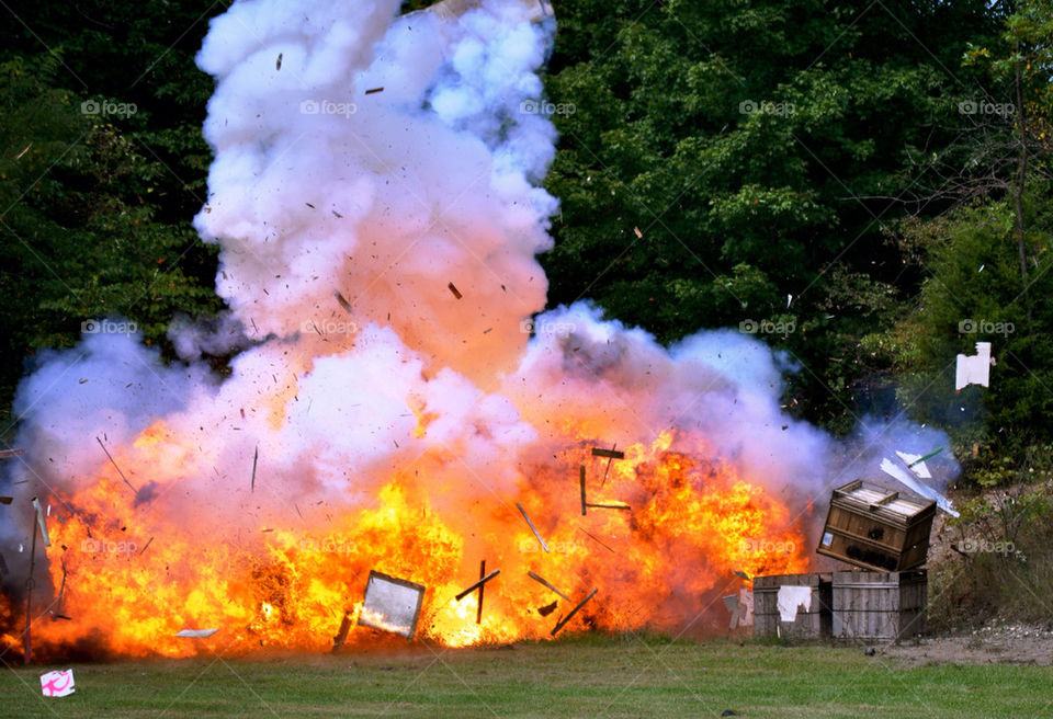 fire smoke explosion debris by refocusphoto