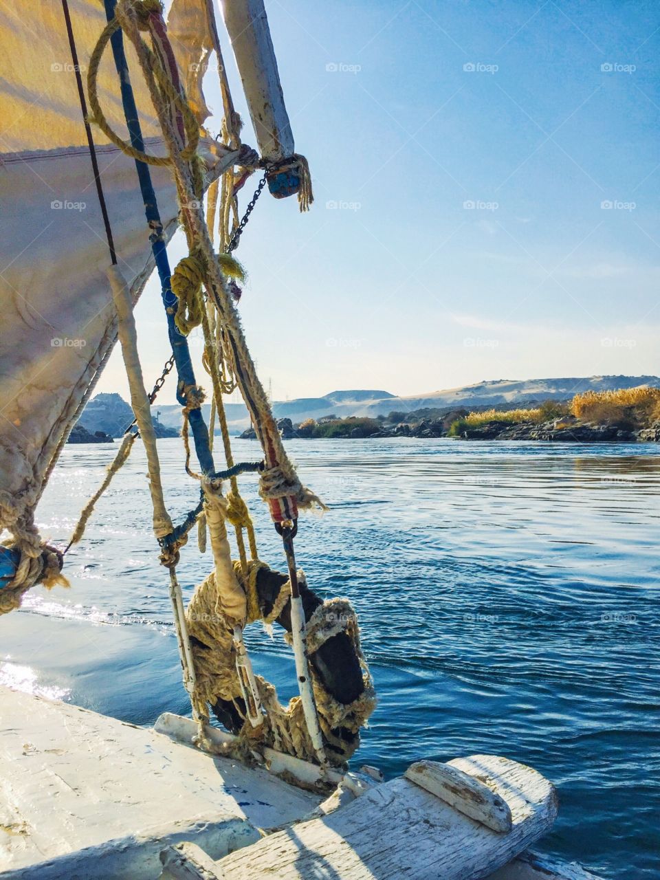 Sailing on a boat in the Nile in Egypt 