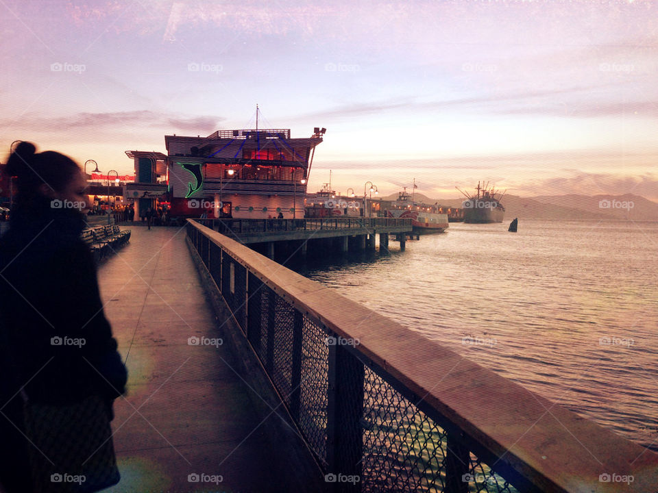 WOMAN ON PIER