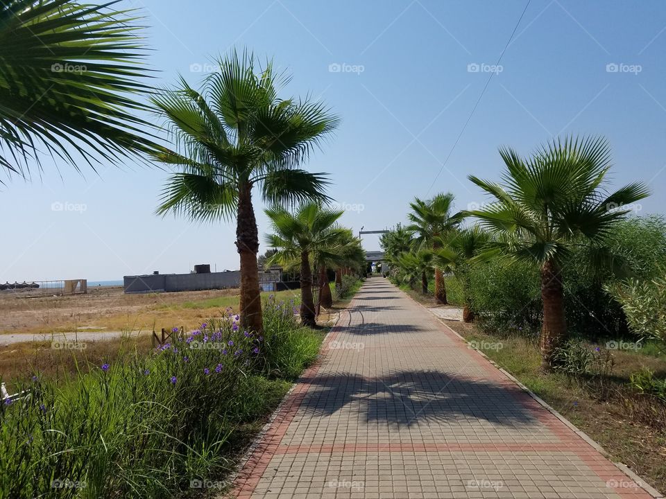 walkway to the beach in Antalya turkey