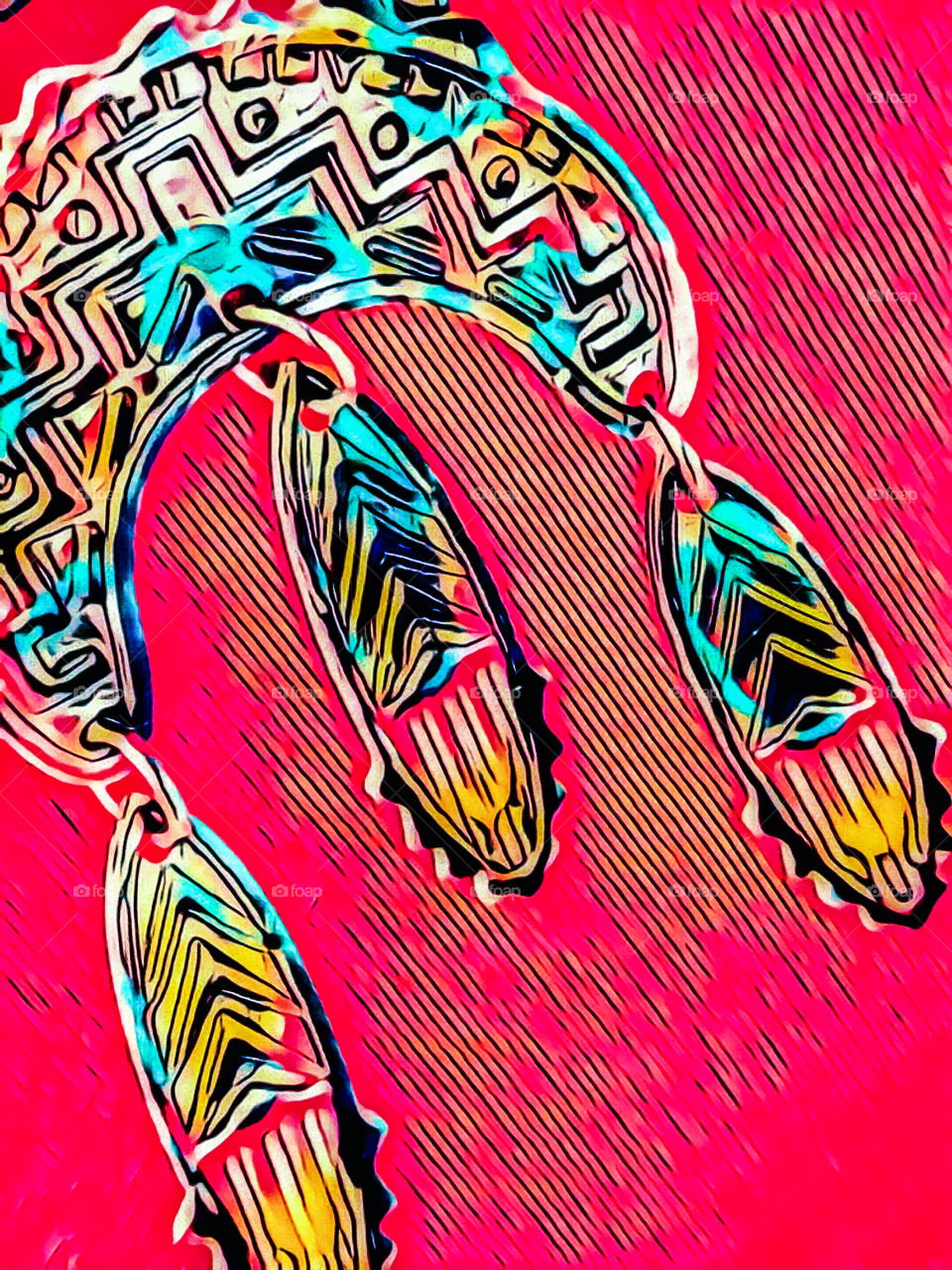 pop art - amulet on neon pink