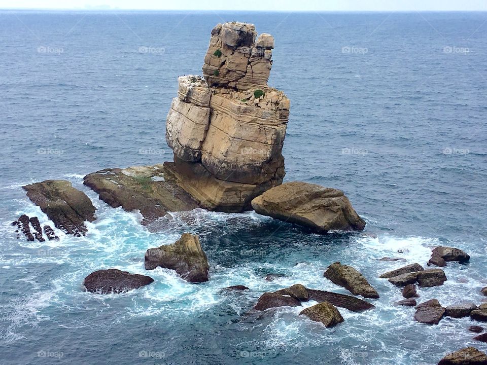 Magnificent Rock in the Ocean