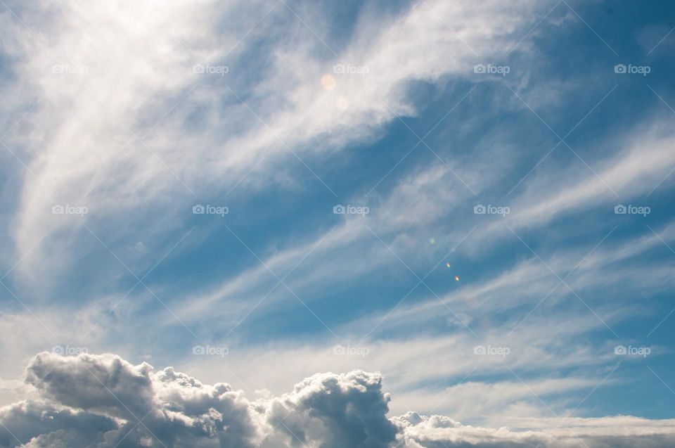 Clouds in blue sky. Background 