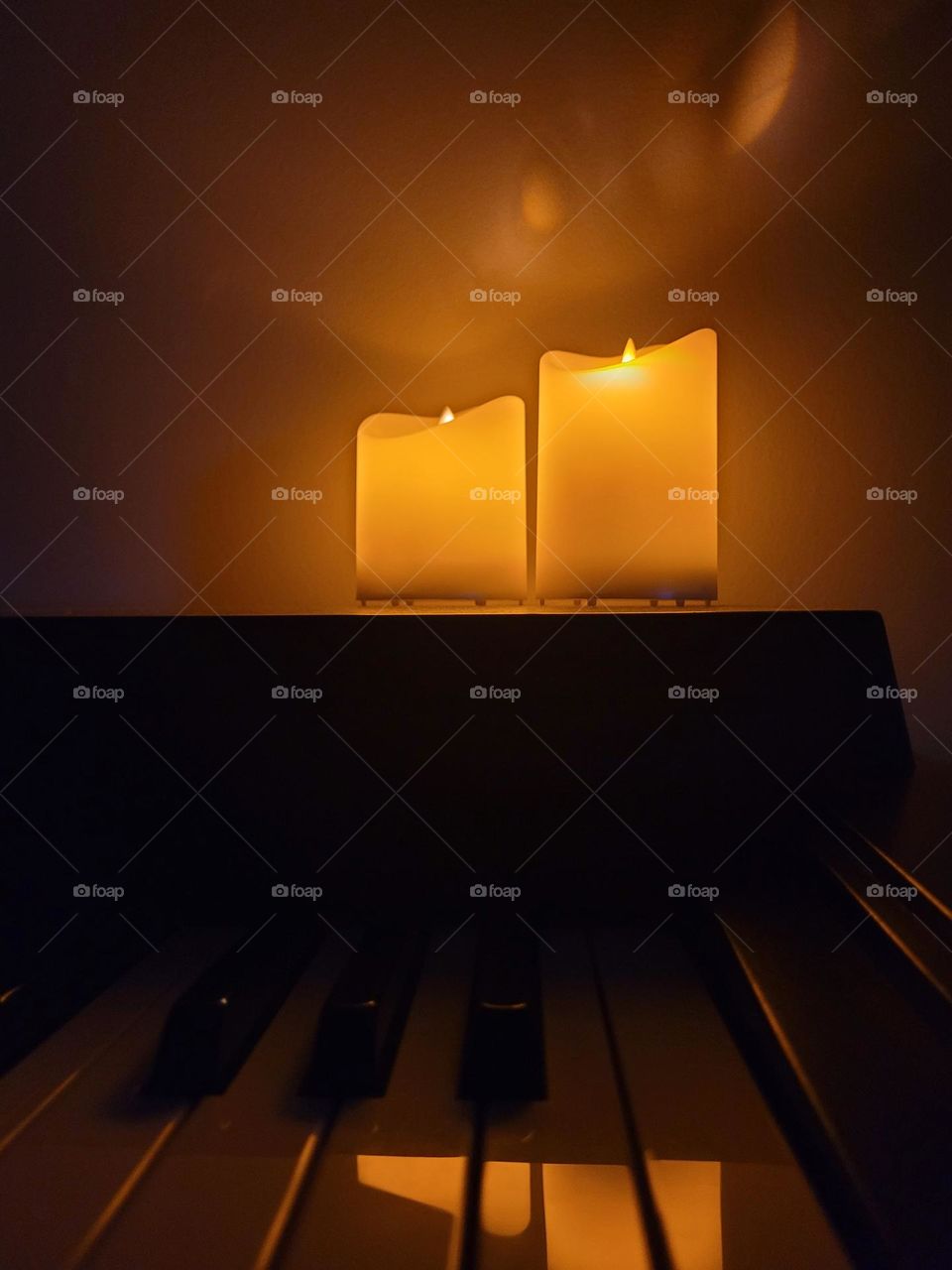 Candles and piano