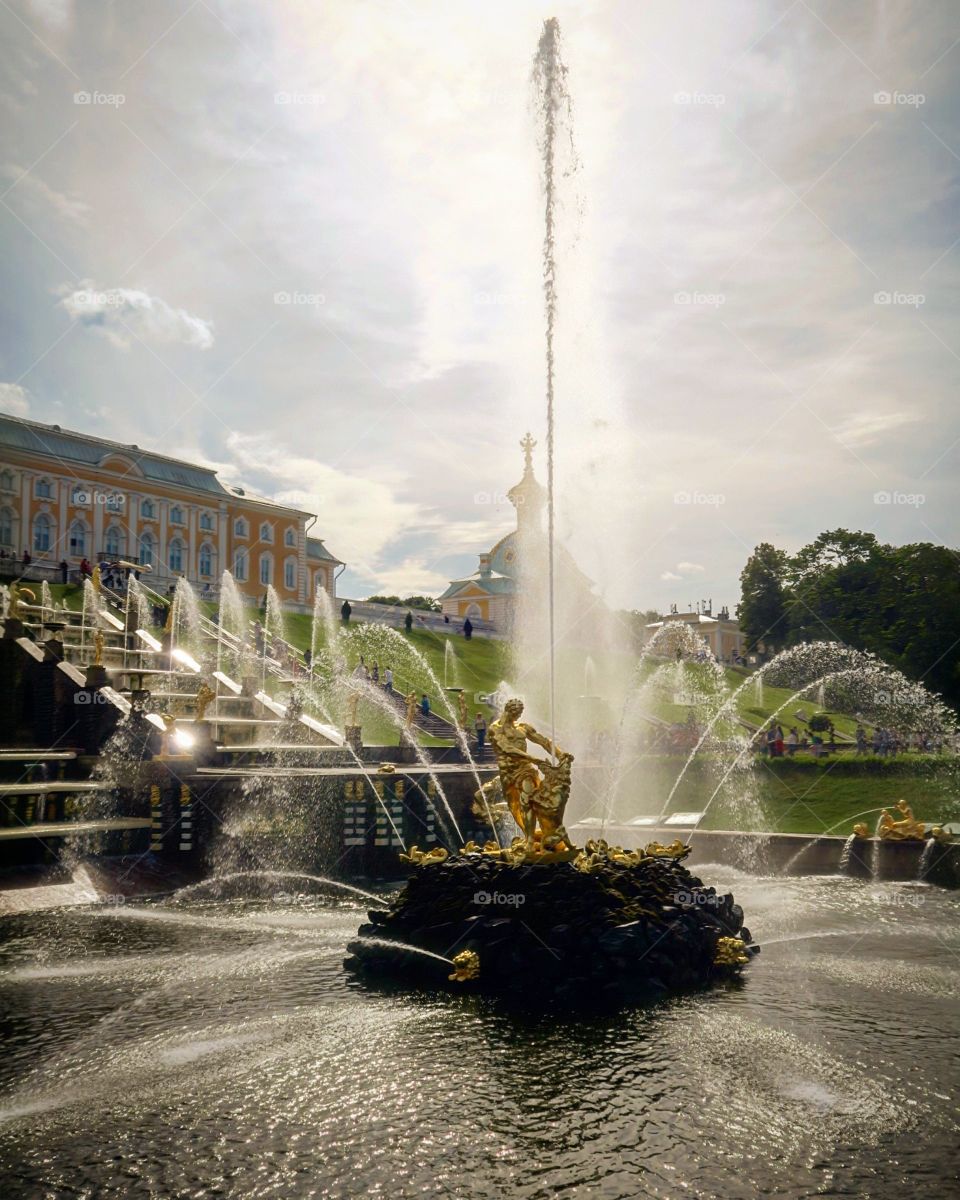 Peterhof palace  water  fountain 