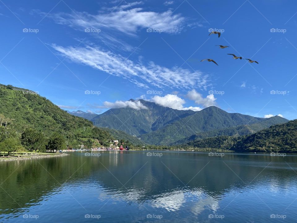 Beautiful mountain and lake scenery