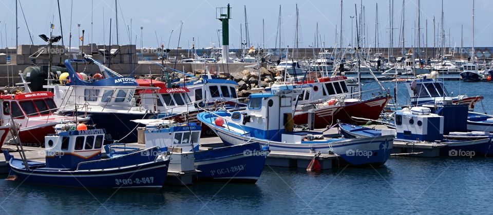 Fishing boats. Fishing boats in gran tarajal harbour 