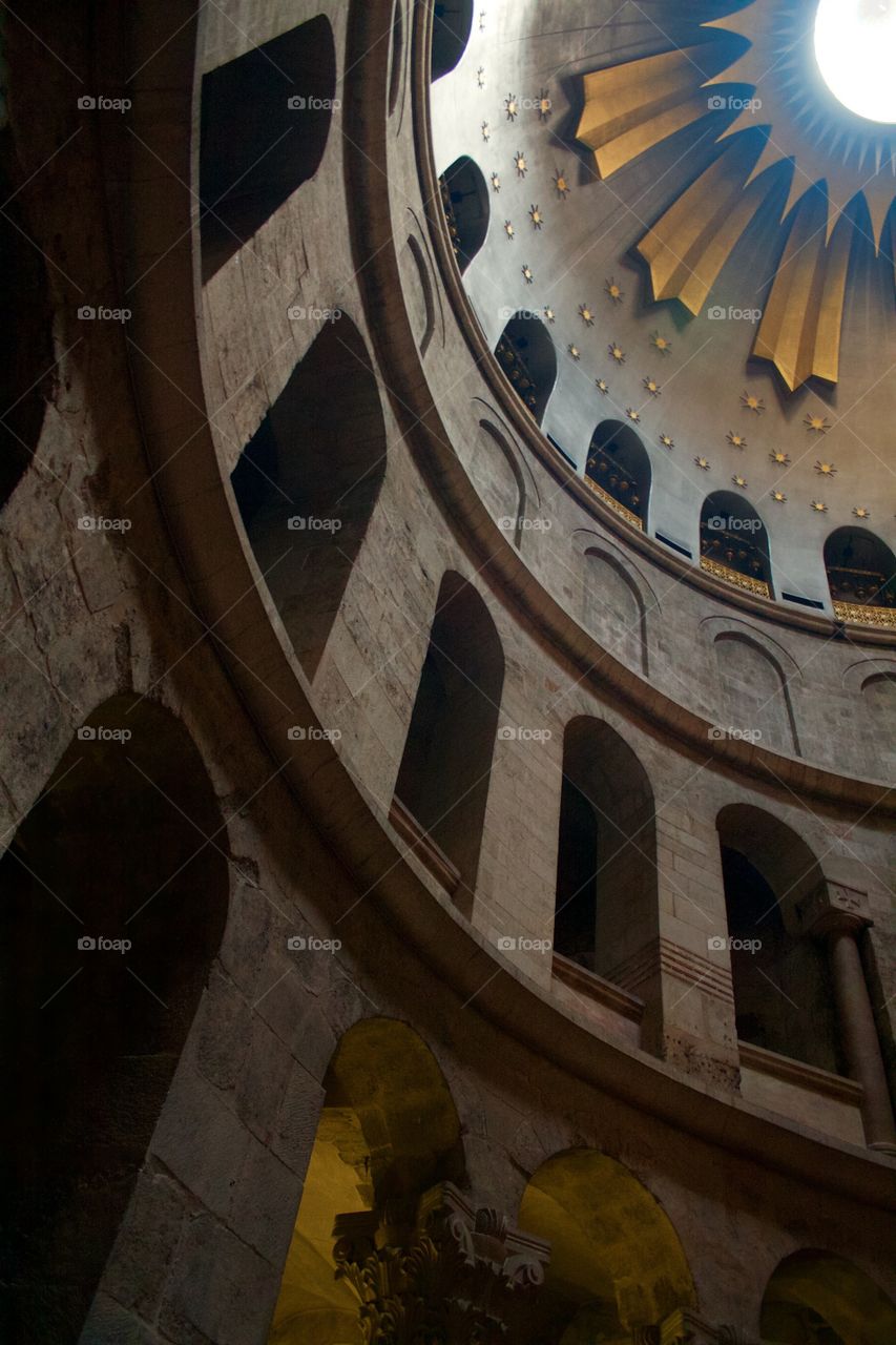 detail of the dome of the Church of the Holy Sepulchre in Jerusalem