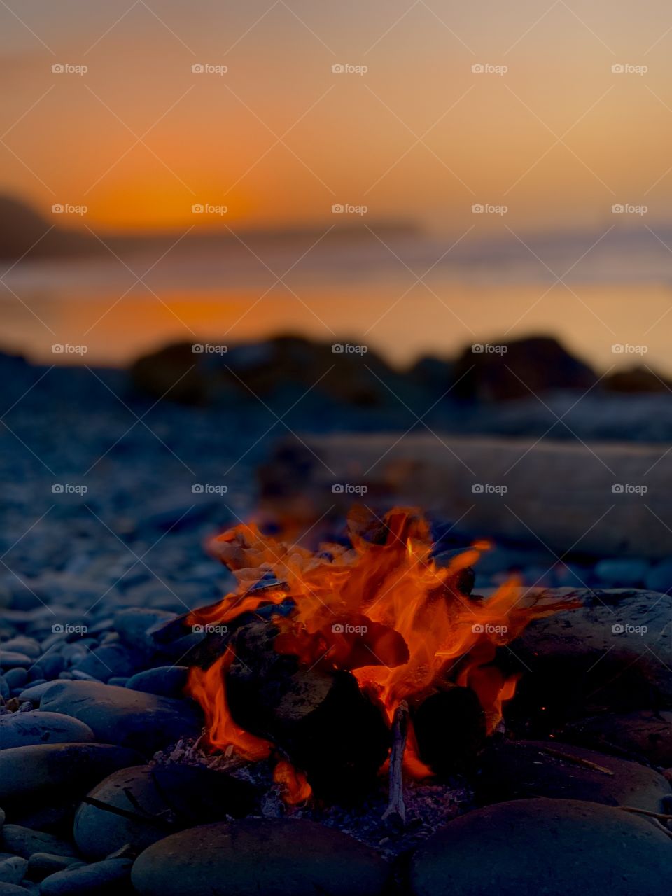 campfire sunset