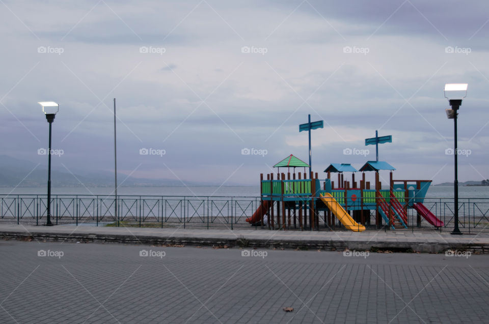 playground Gribovo beach Nafpaktos Naupactus Greece