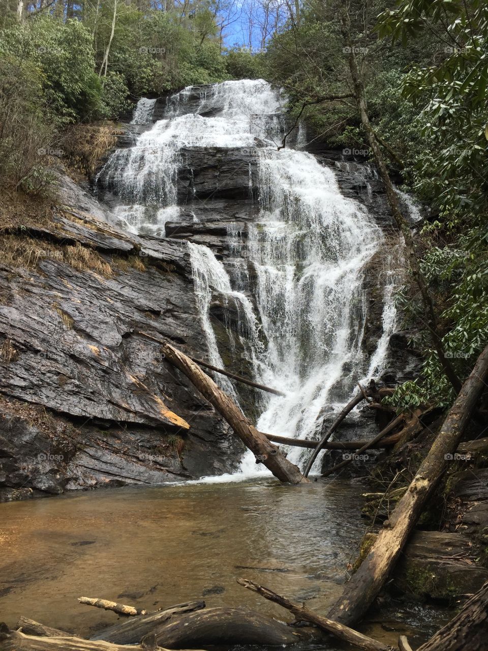 Waterfall. Scenic photo of a waterfall.