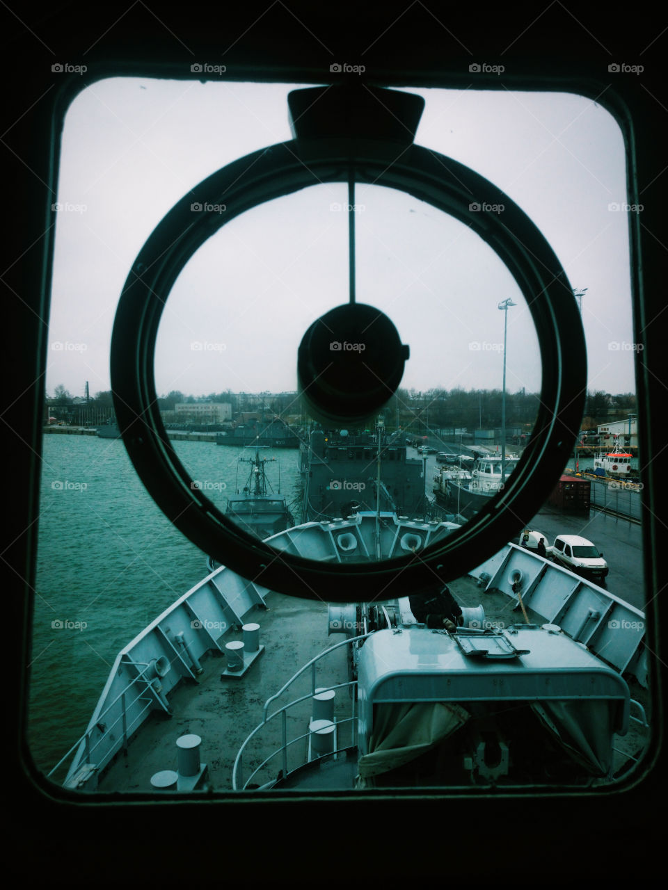 A view from a bridge of warship Admiral Pitka in Estonian Navy.