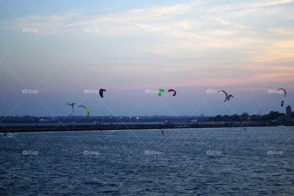 Kite surfing, boston