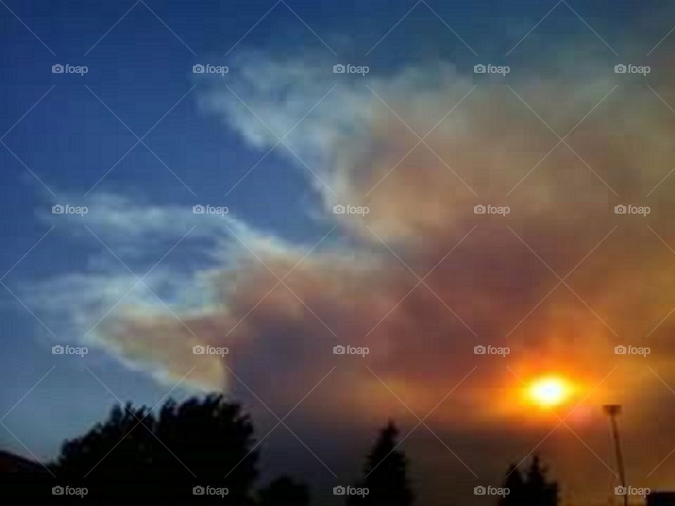 smoke clouds from a fire