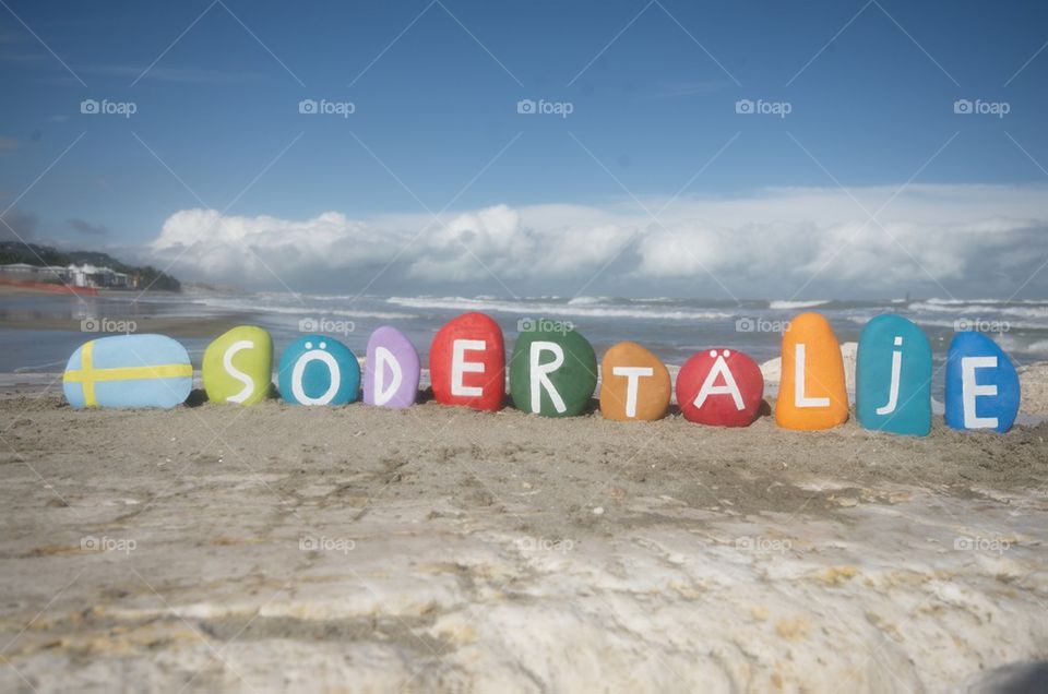 Södertälje, souvenir on colourful stones