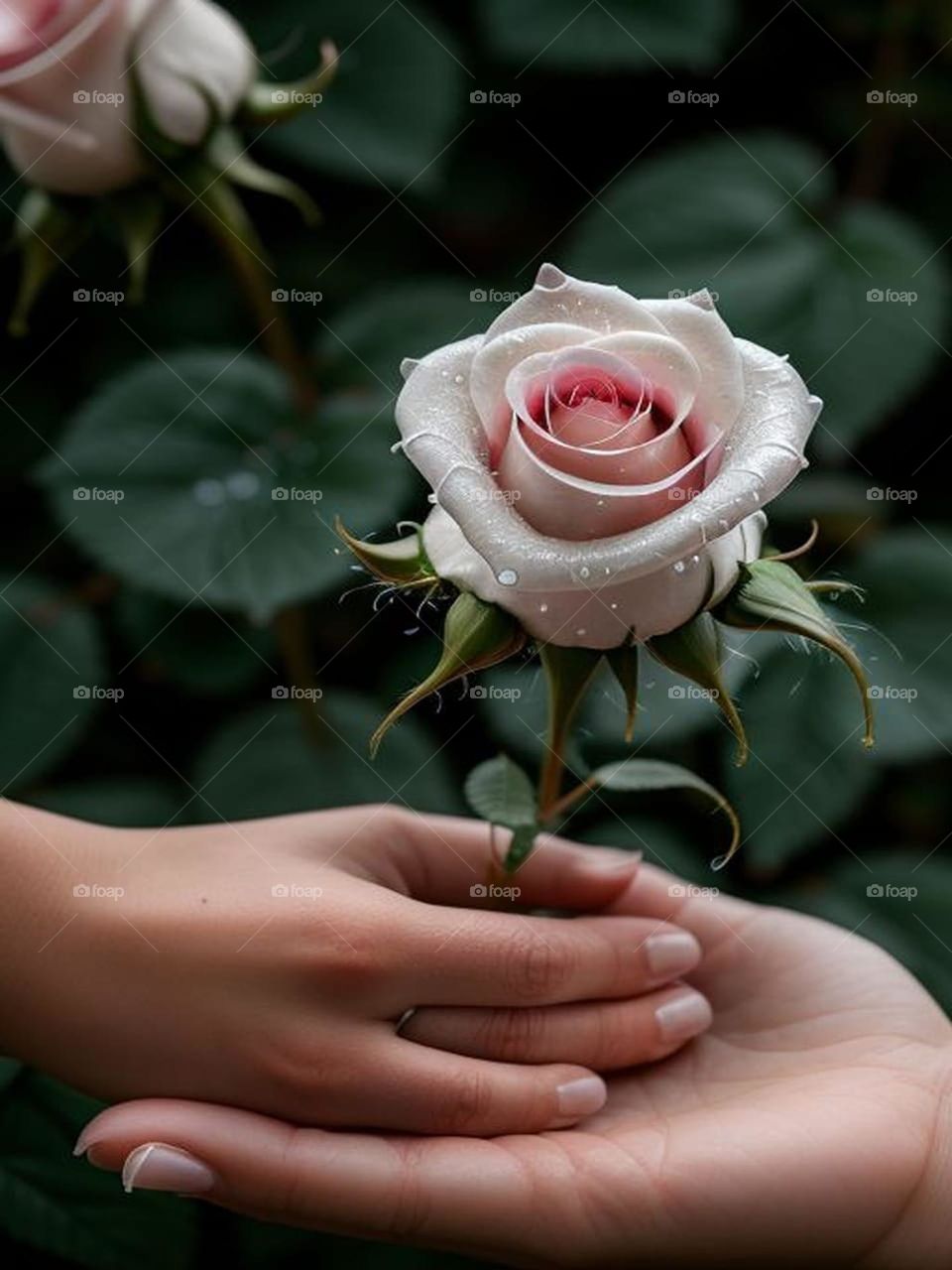 A beautiful rose in the hand