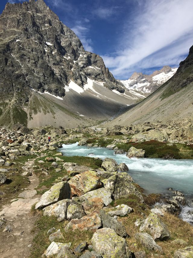 Alpine glacier stream