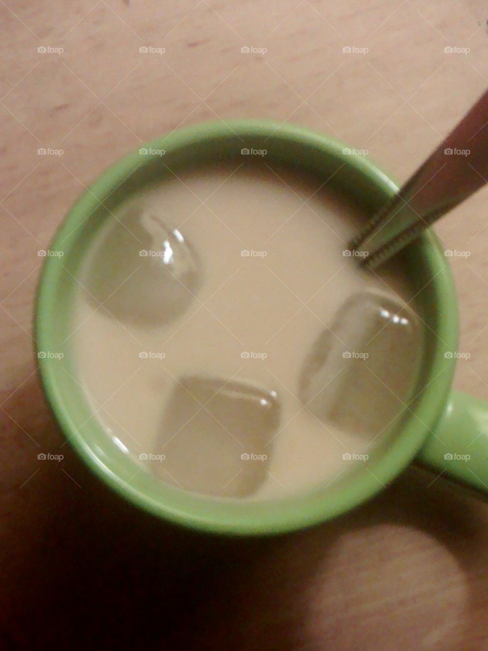 Iced Coffee in a Green Mug