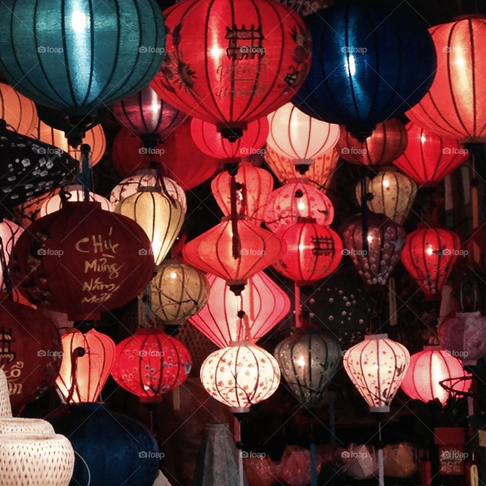 Lanterns in Hoi An. Hoi An in Vietnam is well-known for it's lanterns. And one of the most beautiful Asian cities as well.