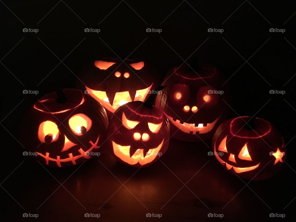Halloween pumpkin characters 