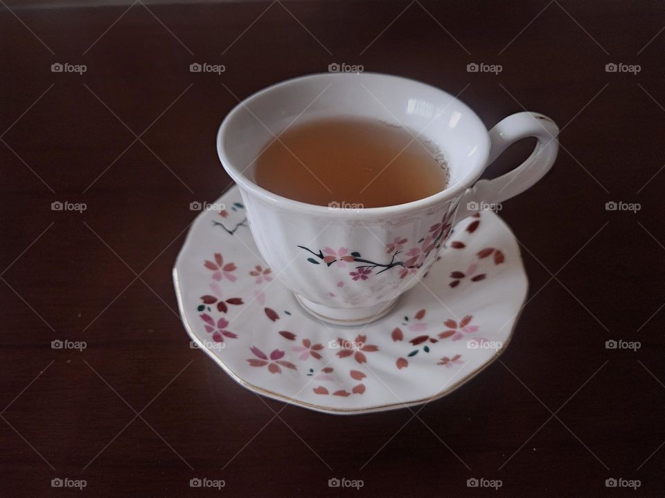 A cup of tea in leisure time