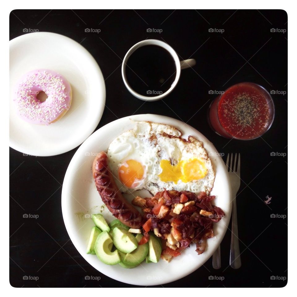 High angle view of food