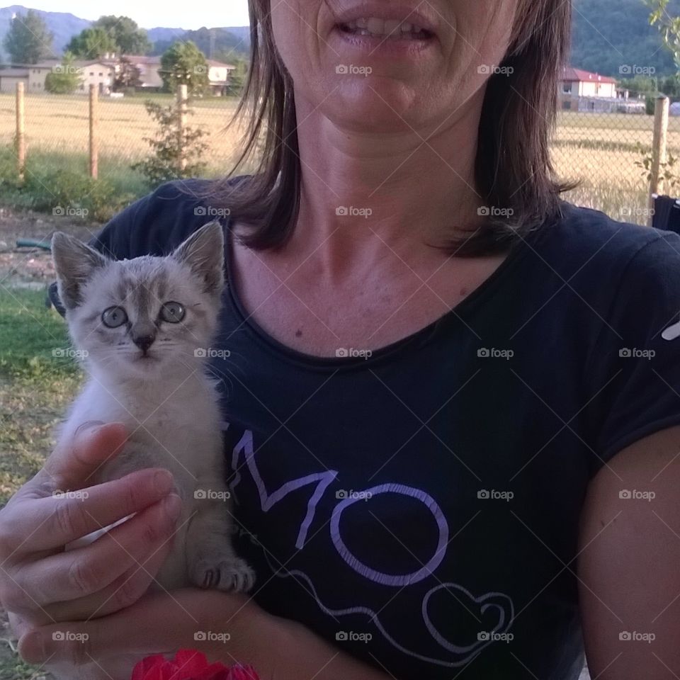 my cat Viola with my sister