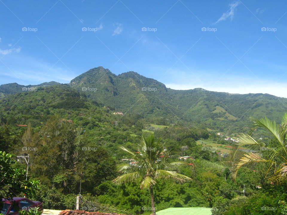 A view of the mountains in Costa Rica surrounding the capital city.