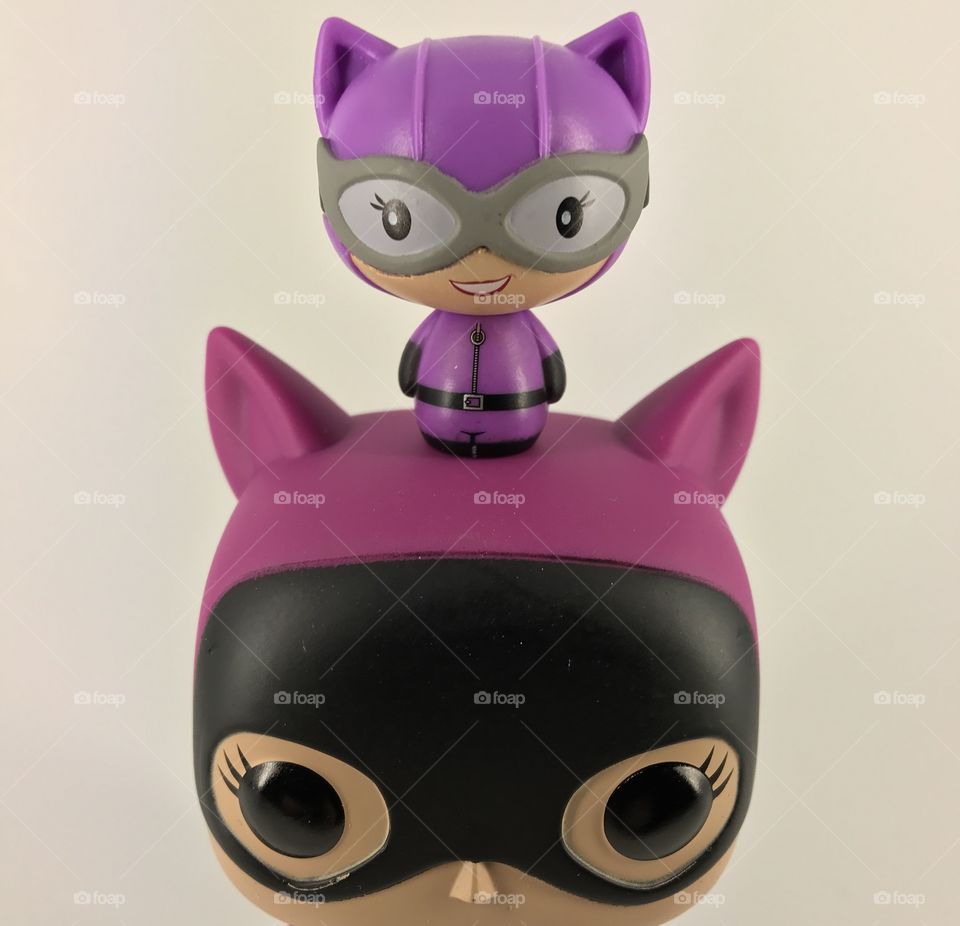 A cat on a cat! #catwoman #love #funko #pop #funkopop #popvinyl #funkofam #topfunkophotos #thechallengebros #instagood #collectibles #toystagram #toyphotography #nerdlife #camera #iphonephotography #amatuerphotography #iphone7plus #apple #shotoniphone