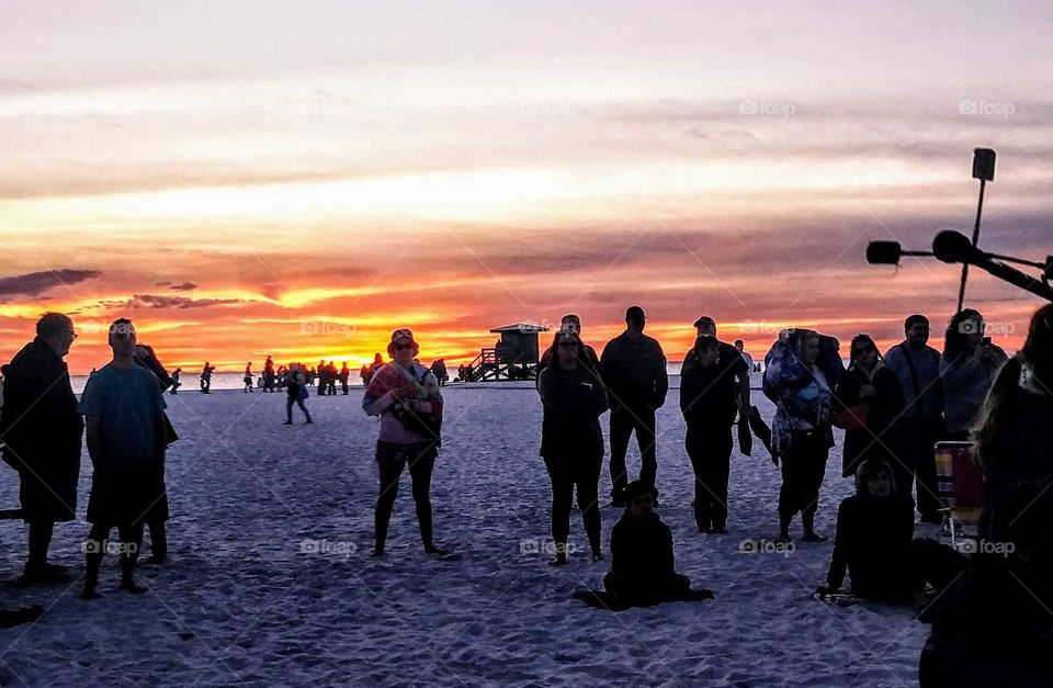 Siesta Key Florida drum circle sunset