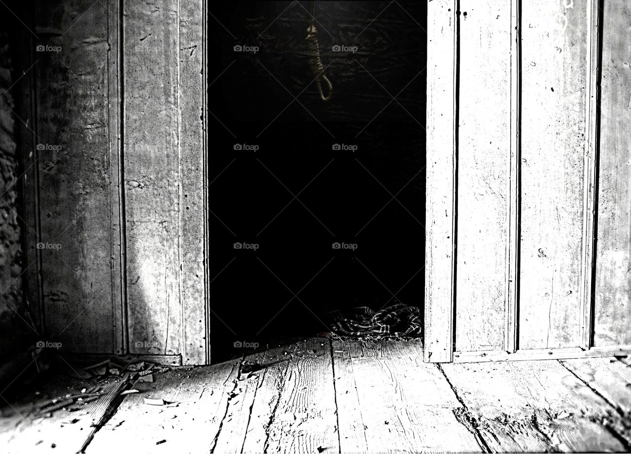 foap com greece old house dark fear black photography art minimal black and white old house