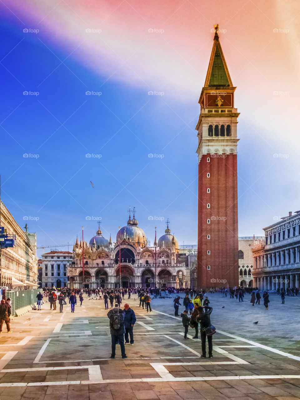 Piazza San Marco is the principal public square of Venice,Veneto, Italy.
The two spaces together form the social, religious and political centre of Venice and are commonly considered together.