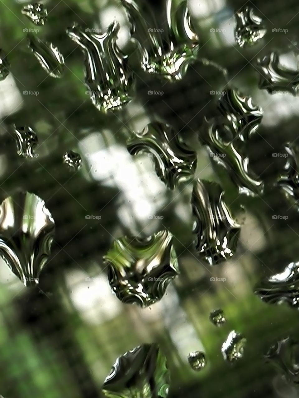 Waterdrops on window glass
