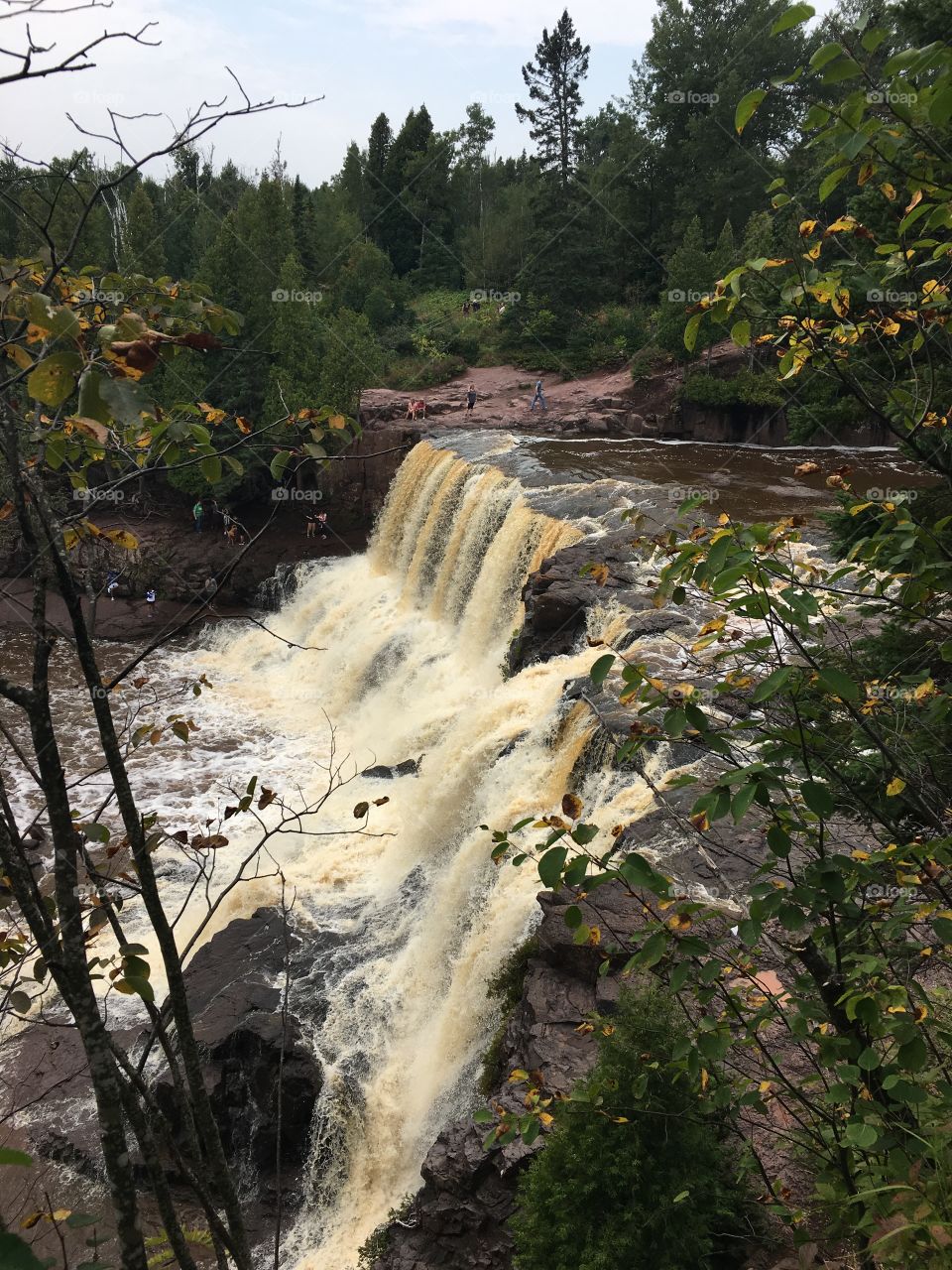 Checking out Gooseberry Falls in Minnesota. 