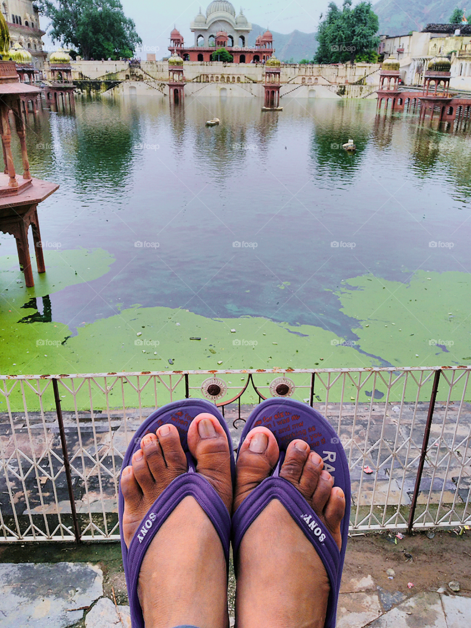 look at ancient pool.