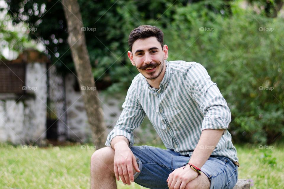 Portrait of Young Man With Big Mustache