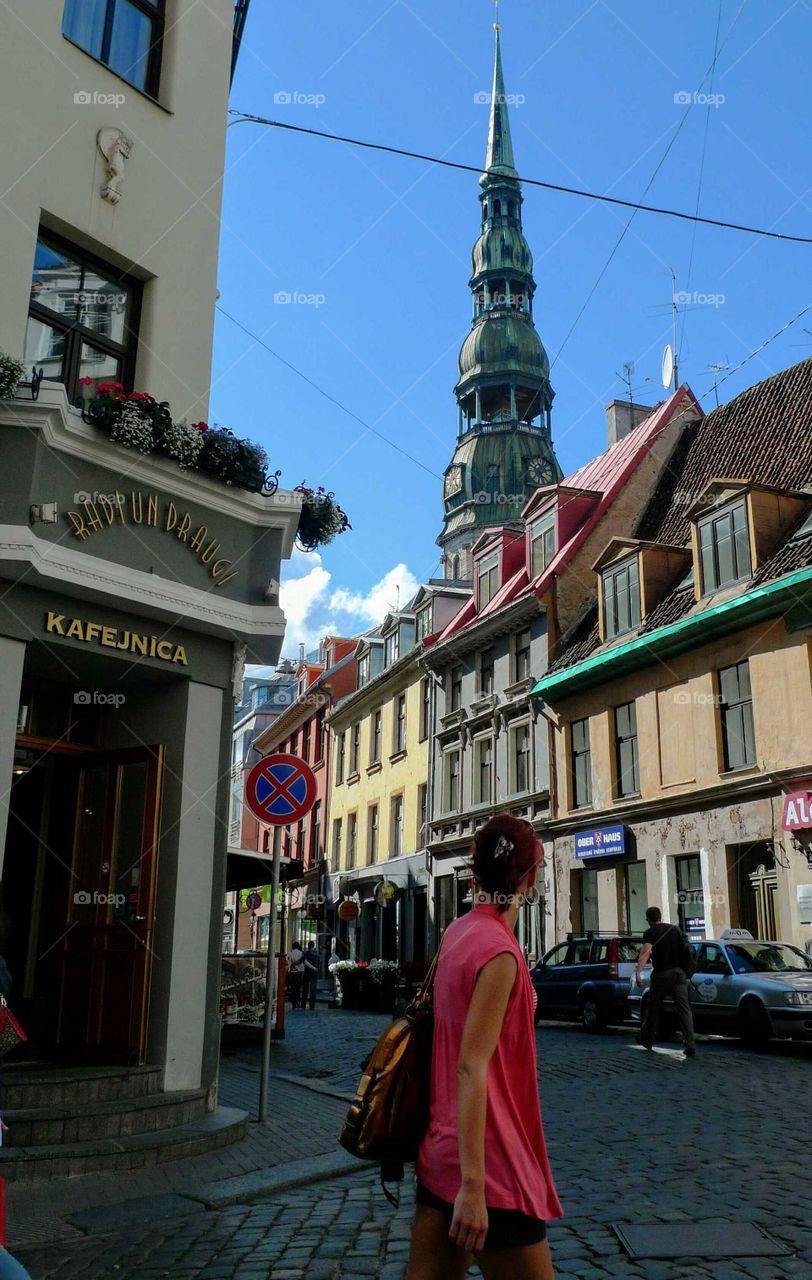 street scene taken in Latvia