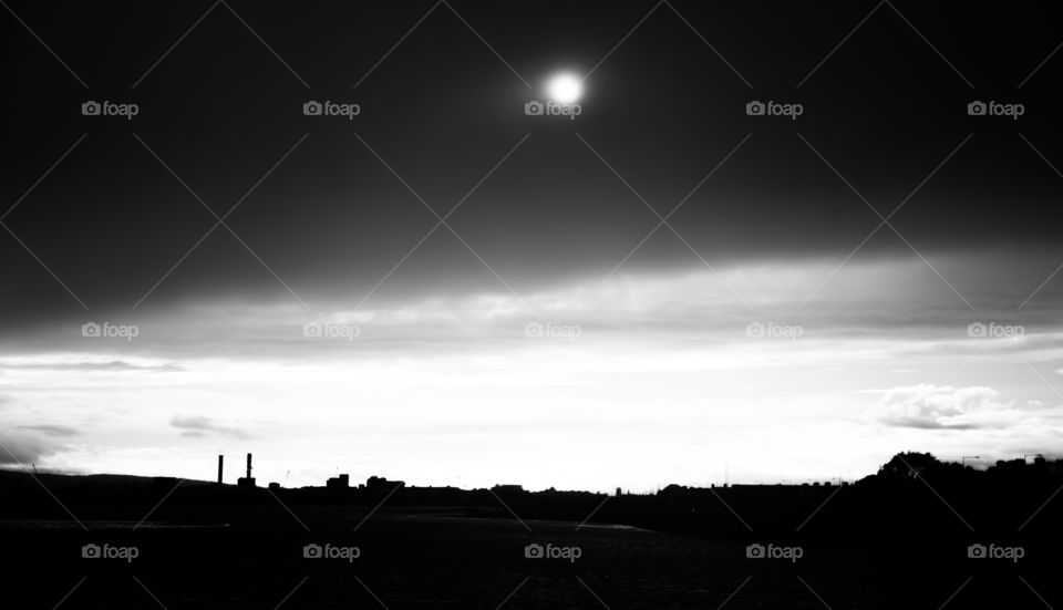 No Person, Sunset, Sky, Moon, Landscape