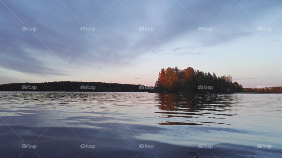 Finnish lake evening sky landscape relaxing travelling beautiful calming mindfulness.