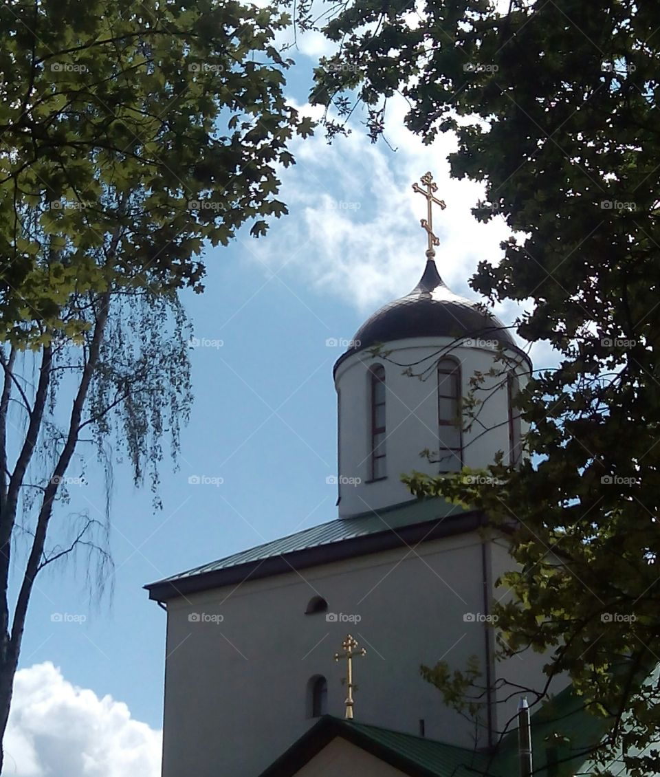 Church, Architecture, No Person, Cross, Sky